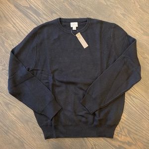 NWT J. Crew Cotton Silk Black Mens Sweater Large Crewneck